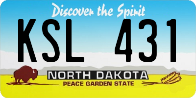 ND license plate KSL431