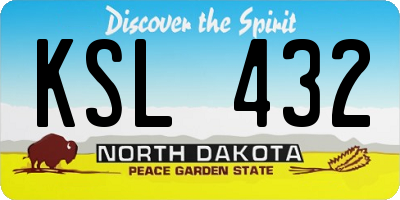 ND license plate KSL432
