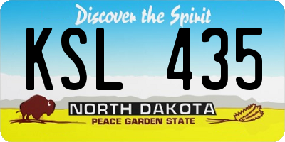 ND license plate KSL435