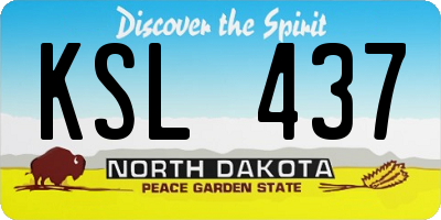 ND license plate KSL437