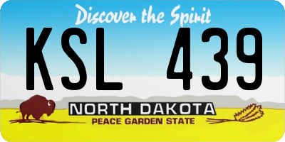 ND license plate KSL439