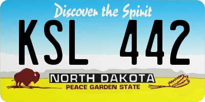 ND license plate KSL442