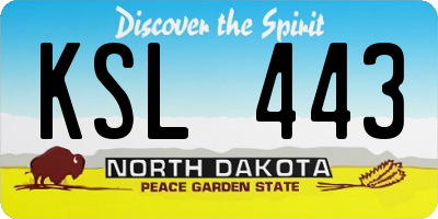 ND license plate KSL443