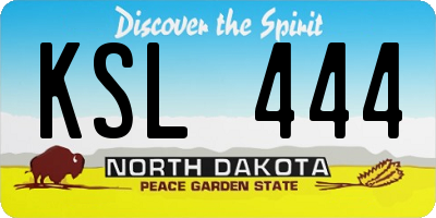 ND license plate KSL444
