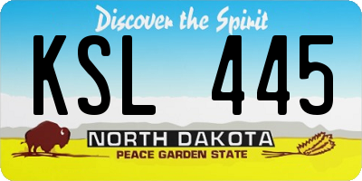 ND license plate KSL445
