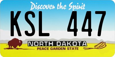 ND license plate KSL447