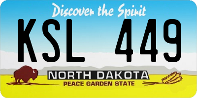ND license plate KSL449
