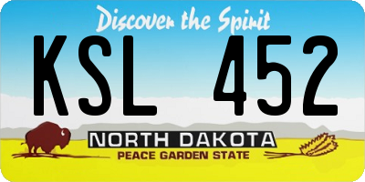 ND license plate KSL452