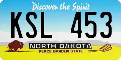 ND license plate KSL453