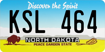 ND license plate KSL464