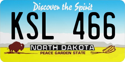 ND license plate KSL466
