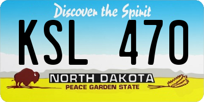 ND license plate KSL470