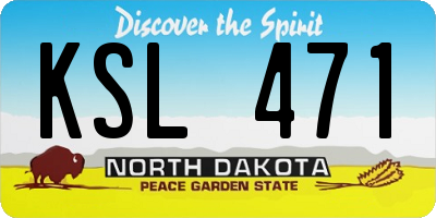 ND license plate KSL471