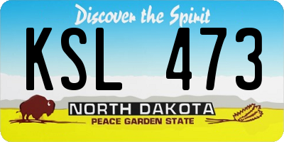 ND license plate KSL473