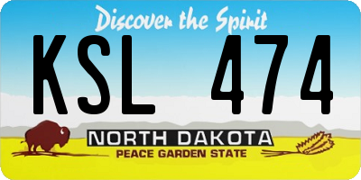 ND license plate KSL474
