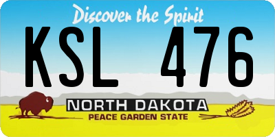 ND license plate KSL476