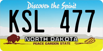ND license plate KSL477