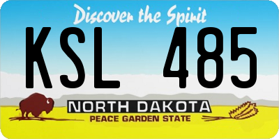 ND license plate KSL485