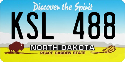ND license plate KSL488
