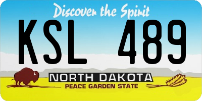 ND license plate KSL489