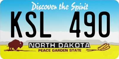 ND license plate KSL490