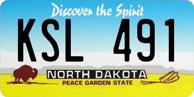 ND license plate KSL491