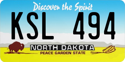 ND license plate KSL494