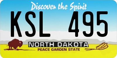 ND license plate KSL495