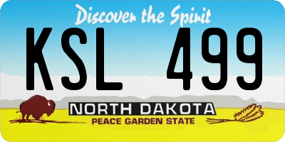 ND license plate KSL499