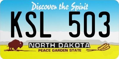 ND license plate KSL503