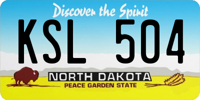 ND license plate KSL504