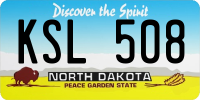 ND license plate KSL508