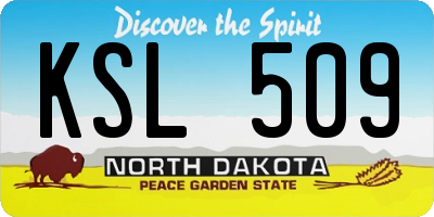 ND license plate KSL509