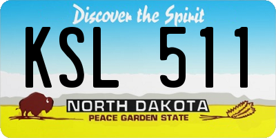 ND license plate KSL511