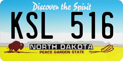ND license plate KSL516