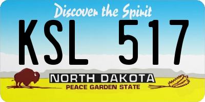 ND license plate KSL517