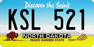 ND license plate KSL521