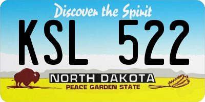 ND license plate KSL522