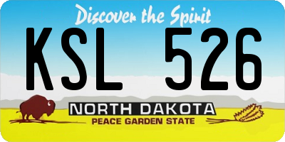 ND license plate KSL526
