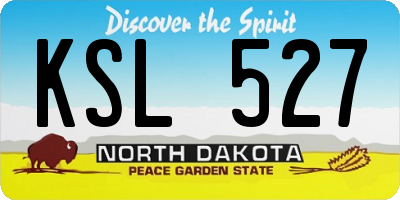 ND license plate KSL527