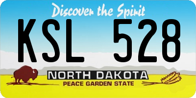 ND license plate KSL528