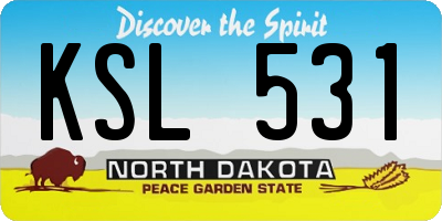 ND license plate KSL531
