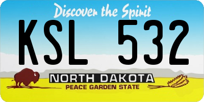ND license plate KSL532