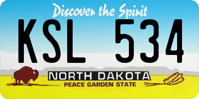 ND license plate KSL534