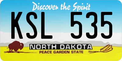 ND license plate KSL535