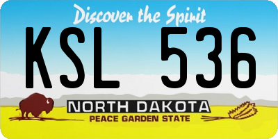 ND license plate KSL536