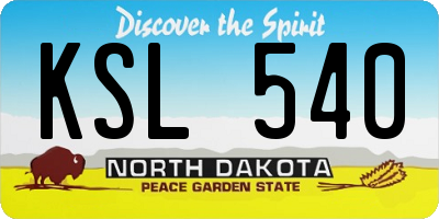 ND license plate KSL540