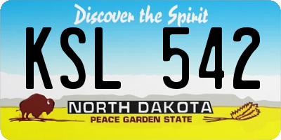 ND license plate KSL542