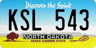 ND license plate KSL543