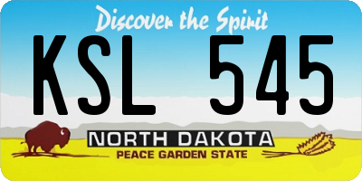 ND license plate KSL545